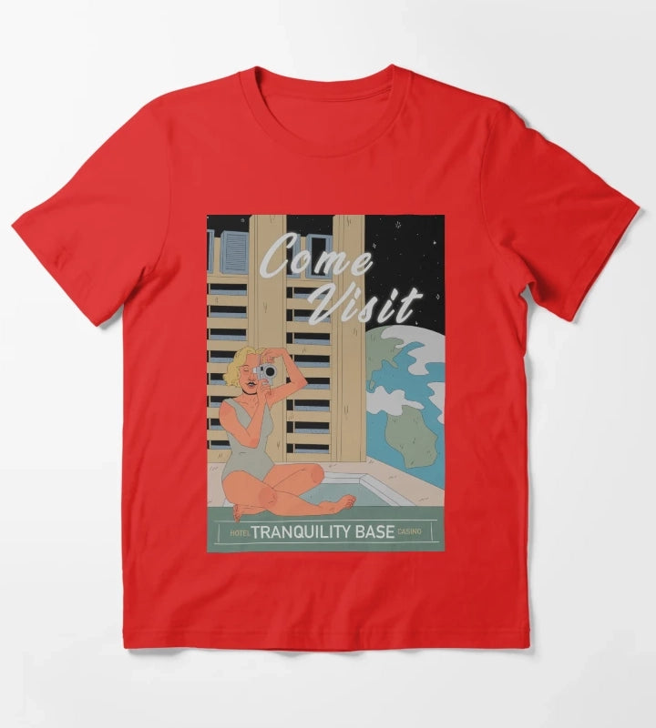 Tranquility base hotel and casino vintage poster T-Shirt Red