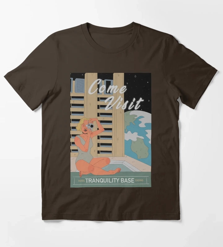 Tranquility base hotel and casino vintage poster T-Shirt Brown