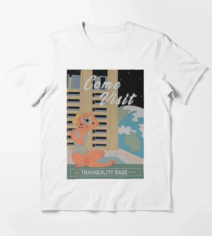 Tranquility base hotel and casino vintage poster T-Shirt White