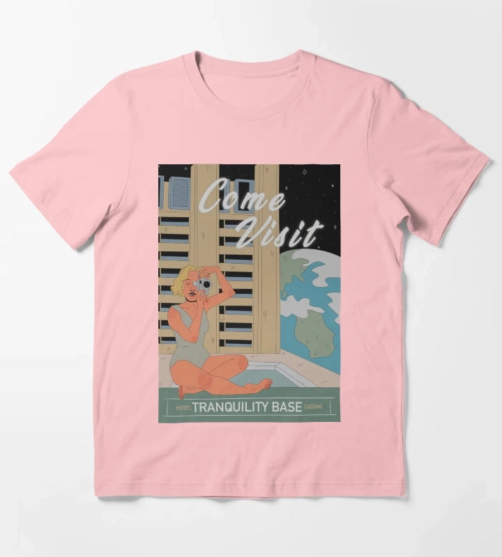 Tranquility base hotel and casino vintage poster T-Shirt Dark Grey
