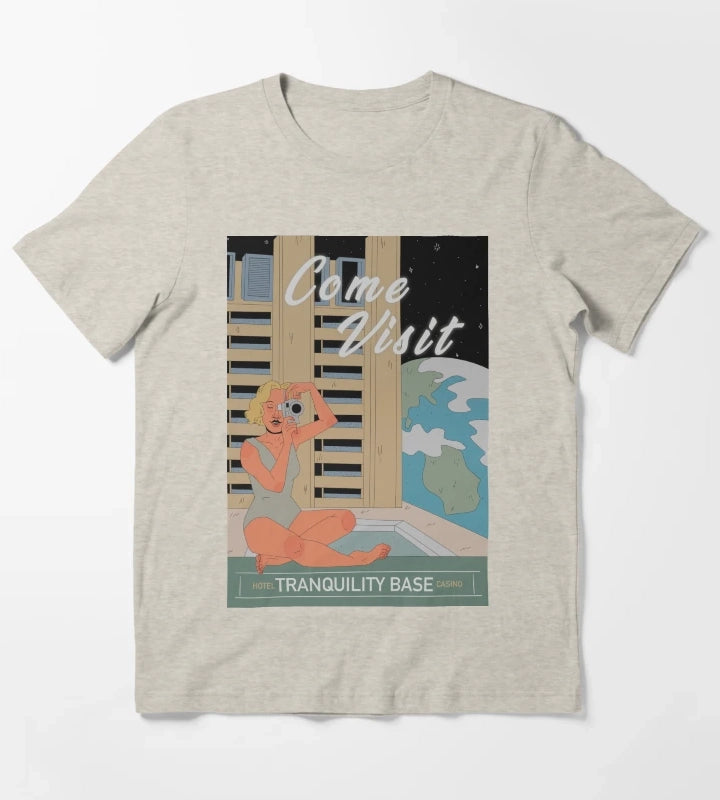 Tranquility base hotel and casino vintage poster T-Shirt Cream
