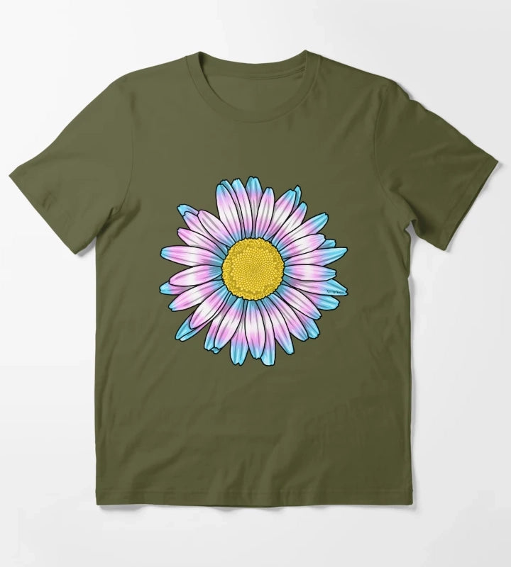 Trans Daisy T-Shirt Olive Green