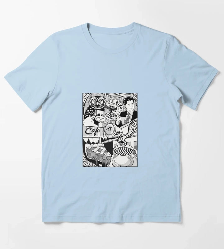Twin Peaks Damn Fine Coffee T-Shirt Sky Blue