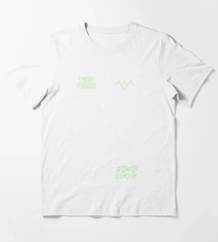 Twin Peaks Greetings Darn Good Coffee Outline Icons T-Shirt White