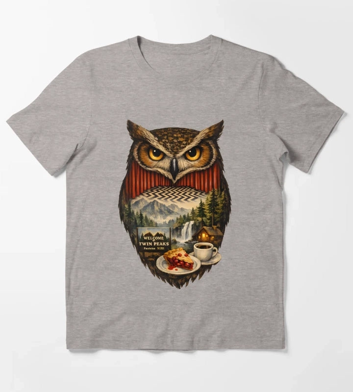 Twin Peaks Owl T-Shirt Heather Grey