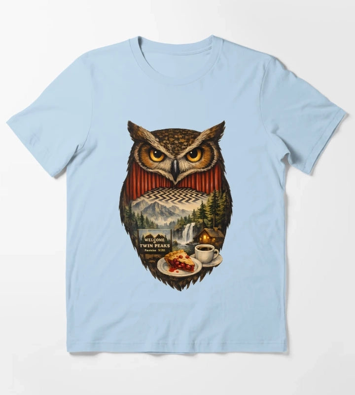 Twin Peaks Owl T-Shirt Sky Blue