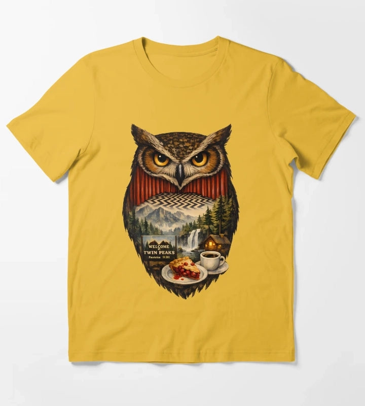 Twin Peaks Owl T-Shirt Yellow