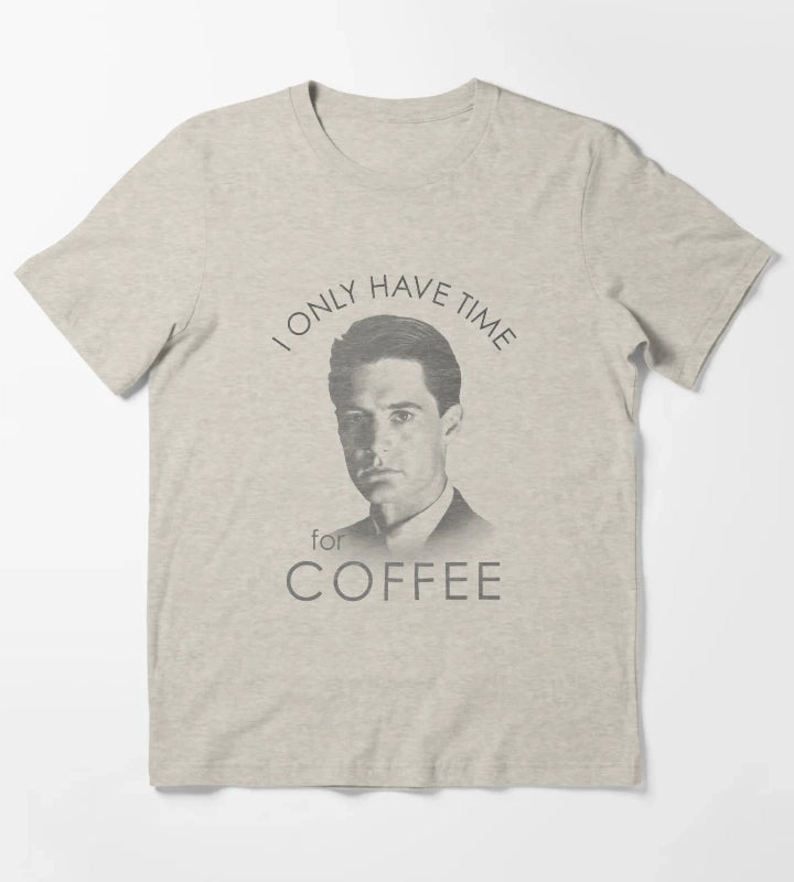 Twin Peaks Special Agent Cooper Only Time For Coffee Distressed Poster T-Shirt Cream