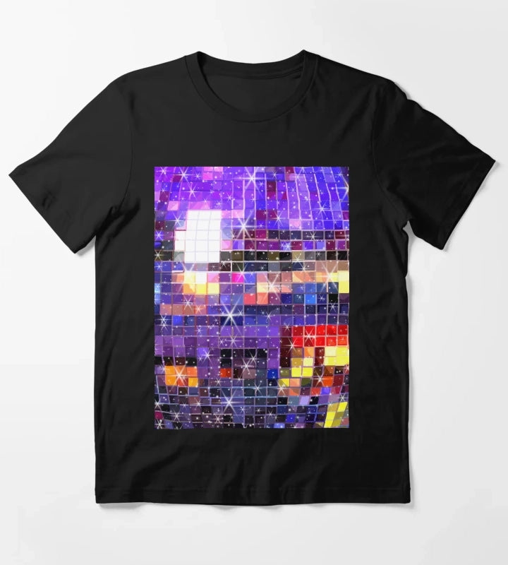 Twinkle 70s Disco Ball Pattern T-Shirt