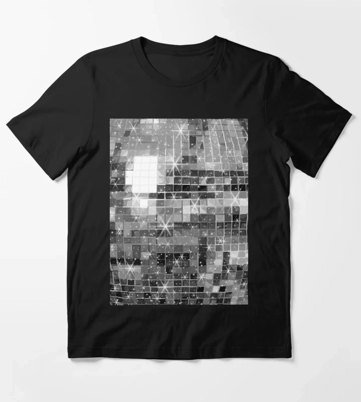 Twinkle Silver Disco Ball All Over Pattern T-Shirt
