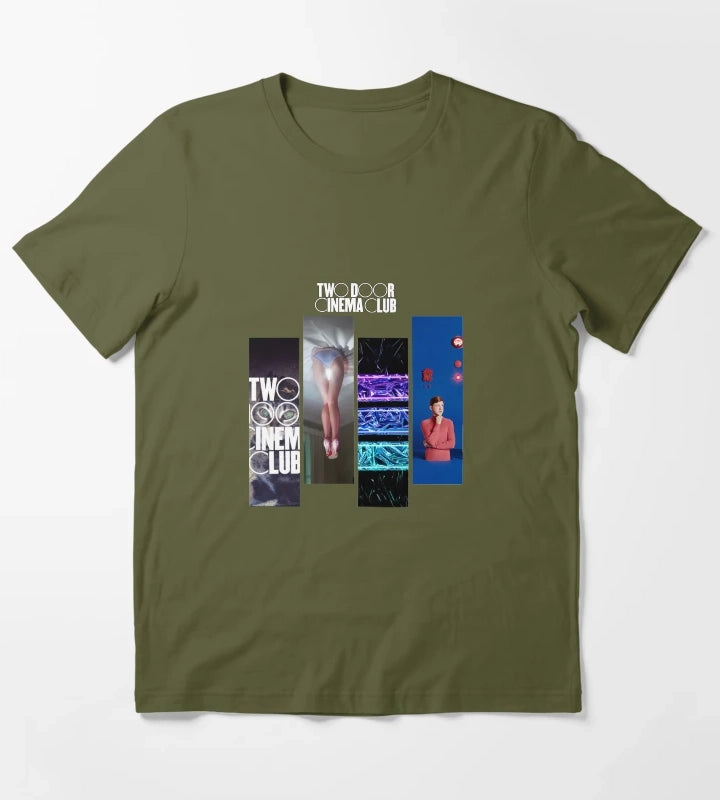 Two Door Cinema Club Discography T-Shirt Olive Green