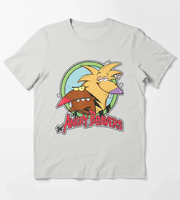 Two Grumpy Forest Animal Friends T-Shirt Light Grey