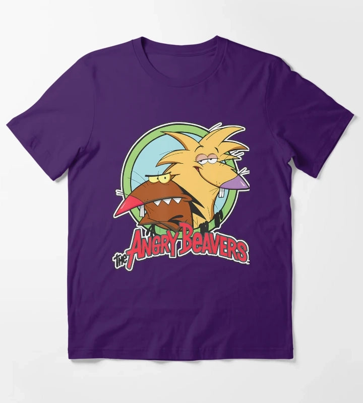 Two Grumpy Forest Animal Friends T-Shirt Purple