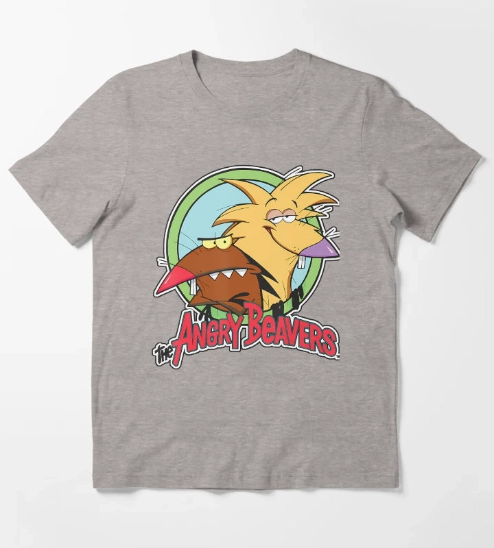 Two Grumpy Forest Animal Friends T-Shirt Heather Grey