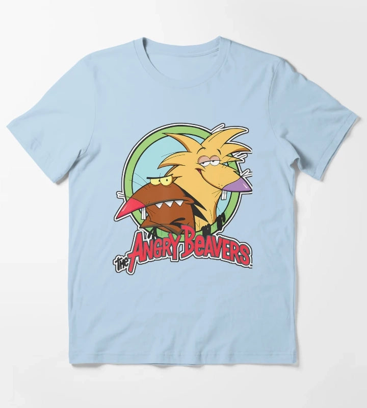 Two Grumpy Forest Animal Friends T-Shirt Sky Blue