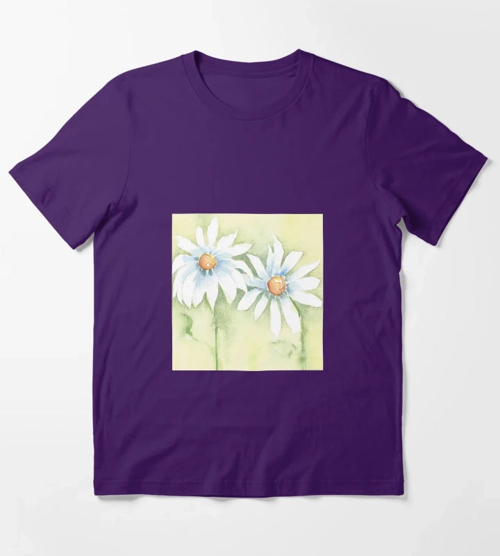 Two White Daisies T-Shirt Purple