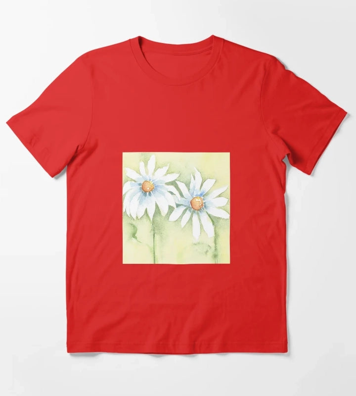 Two White Daisies T-Shirt Red