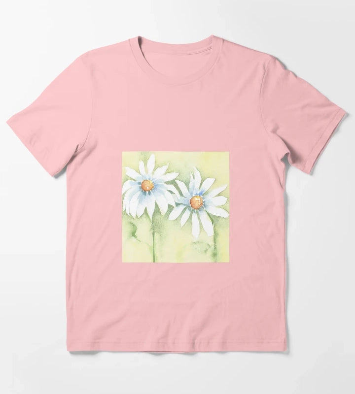 Two White Daisies T-Shirt Dark Grey