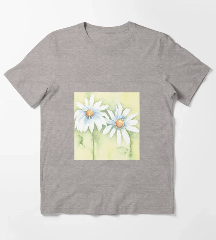 Two White Daisies T-Shirt Heather Grey
