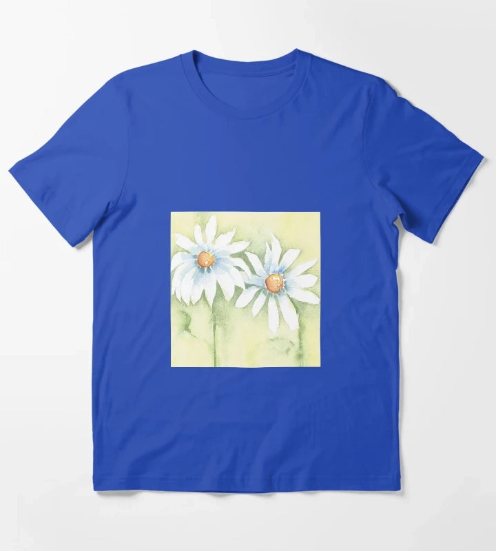 Two White Daisies T-Shirt Blue