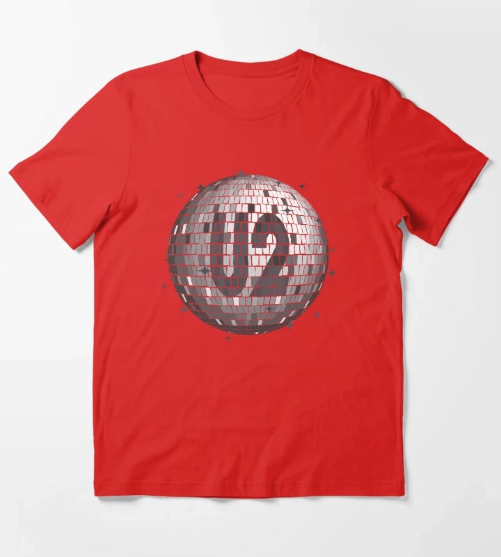 U2 Disco Ball Mono Bono TShirt T-Shirt Red
