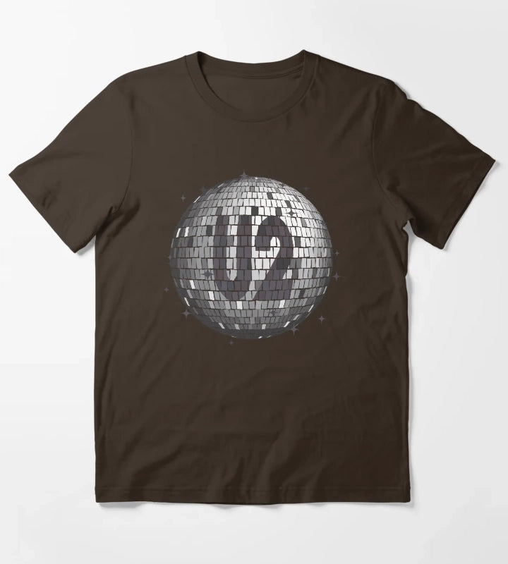 U2 Disco Ball Mono Bono TShirt T-Shirt Brown