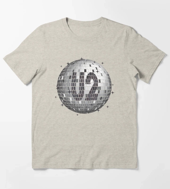 U2 Disco Ball Mono Bono TShirt T-Shirt Cream