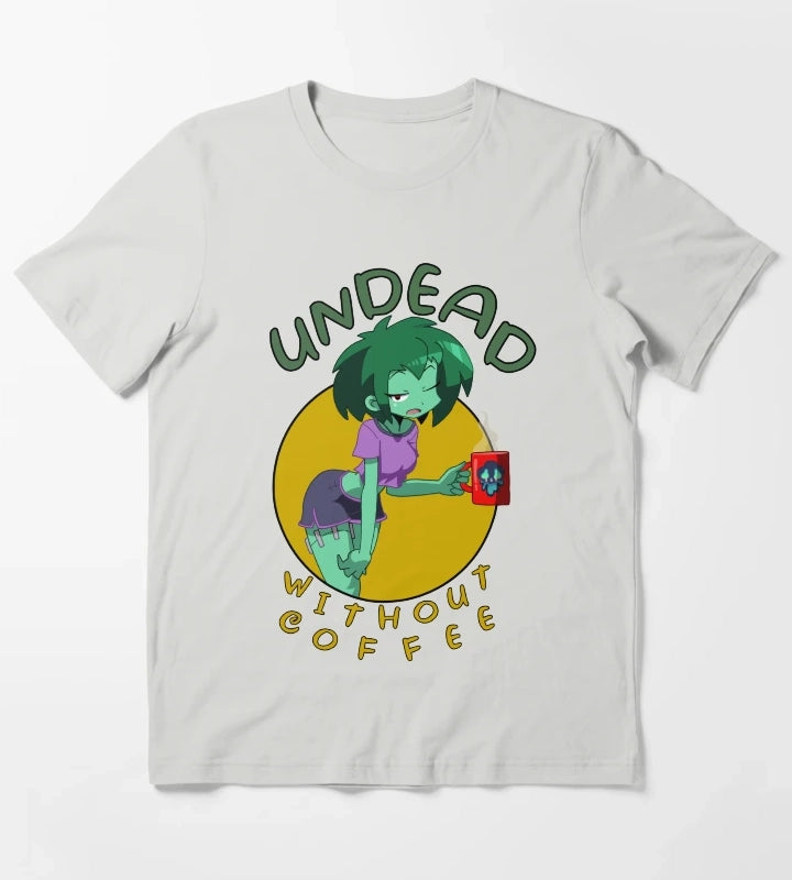 Undead Without Coffee T-Shirt Light Grey