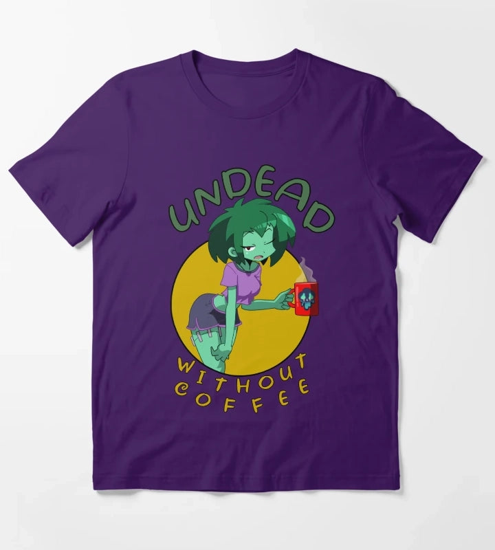 Undead Without Coffee T-Shirt Purple