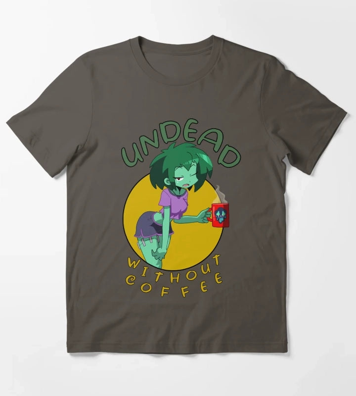Undead Without Coffee T-Shirt Dark Grey