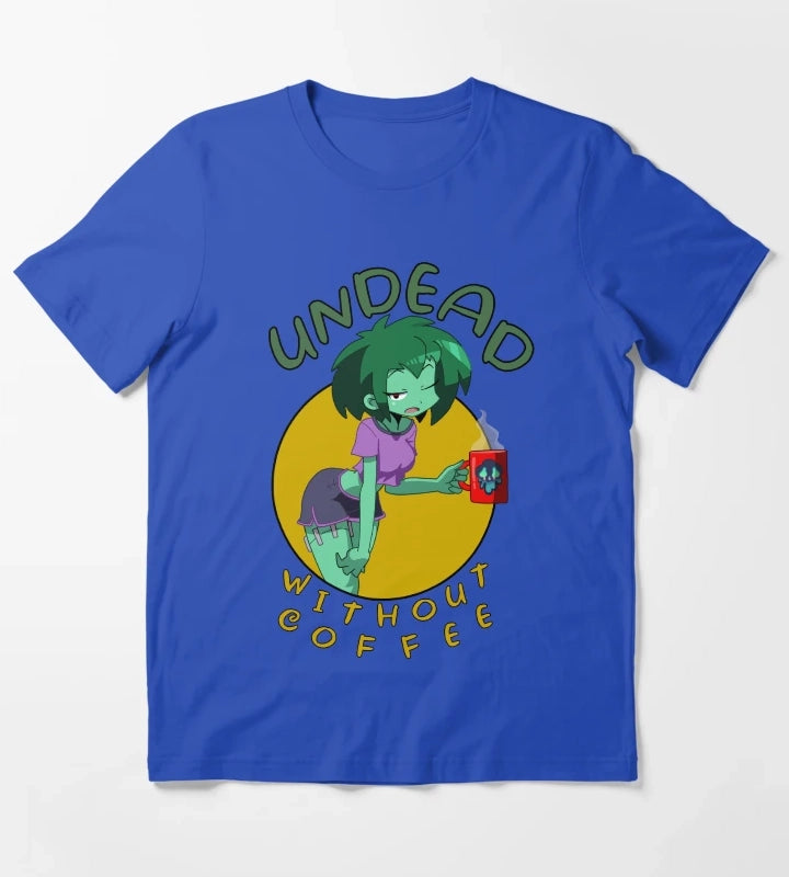 Undead Without Coffee T-Shirt Blue