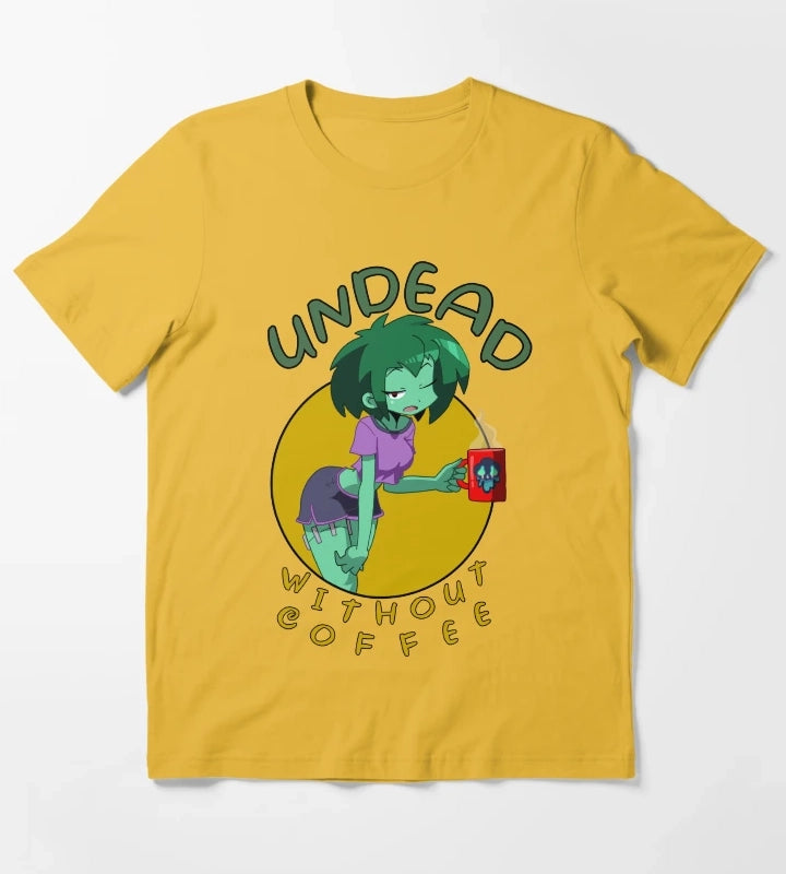 Undead Without Coffee T-Shirt Yellow