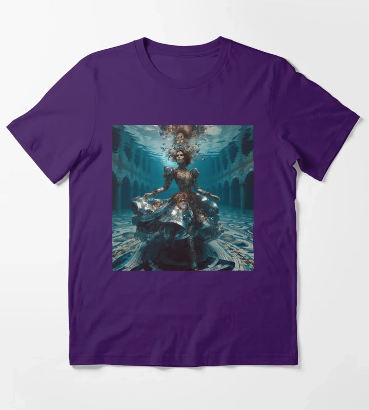 Underwater Disco Queen Mirror Dress Atlantis Sci Fi Fantasy T-Shirt Purple