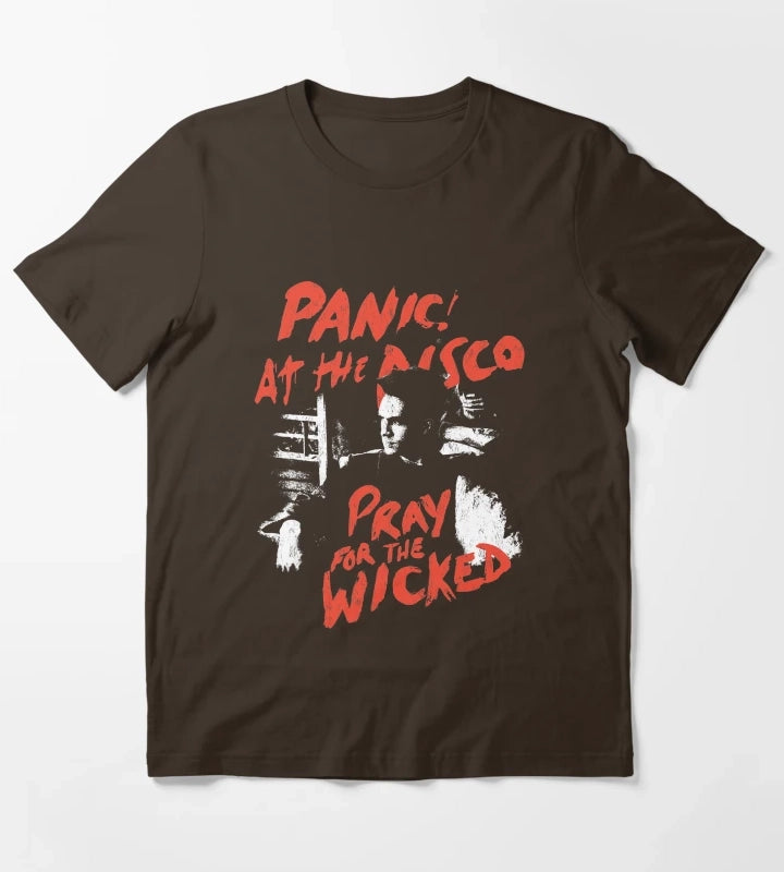 Universe is made of protons neutrons electrons morons Panicmaskes Panicgalaxy Panicstuff Panicyoutube Paniclong sleeve Panic1 Panic2 Panicshop Panicmouse Panic x3 T-Shirt Brown