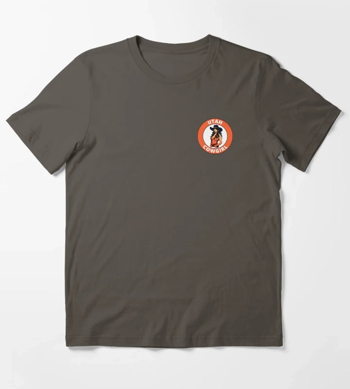 Utah Cowgirl transparent logo design T-Shirt Dark Grey