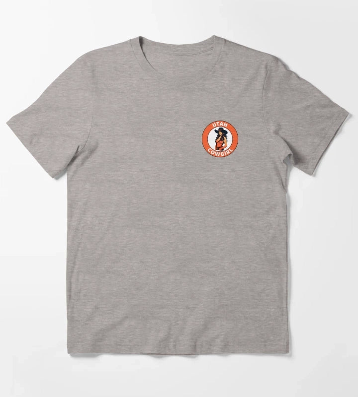 Utah Cowgirl transparent logo design T-Shirt Heather Grey