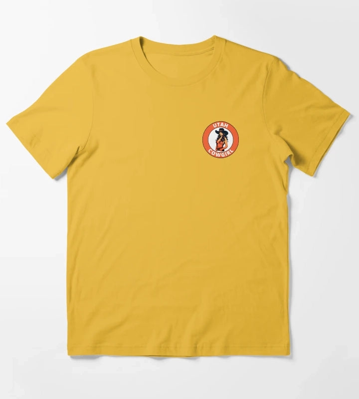 Utah Cowgirl transparent logo design T-Shirt Yellow