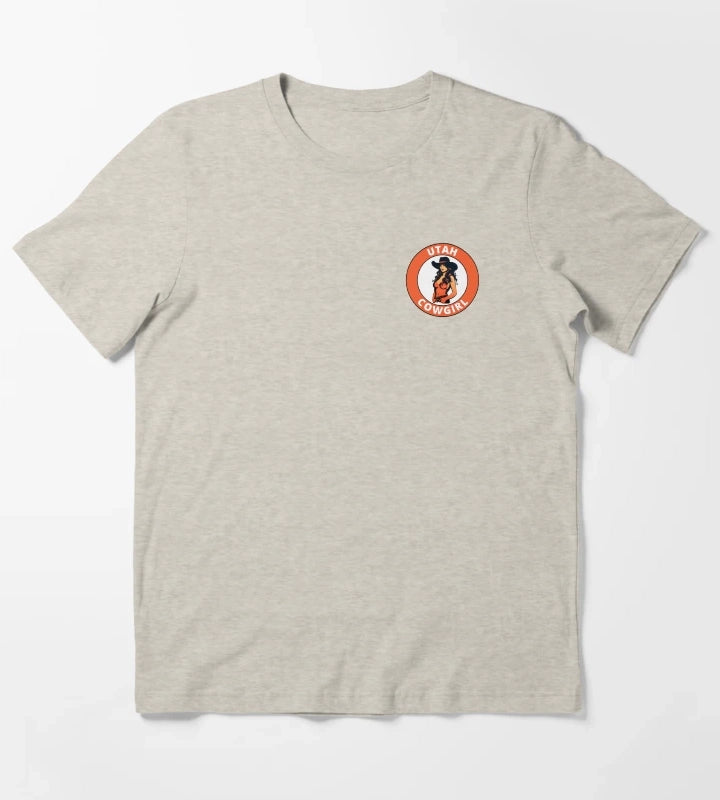 Utah Cowgirl transparent logo design T-Shirt Cream