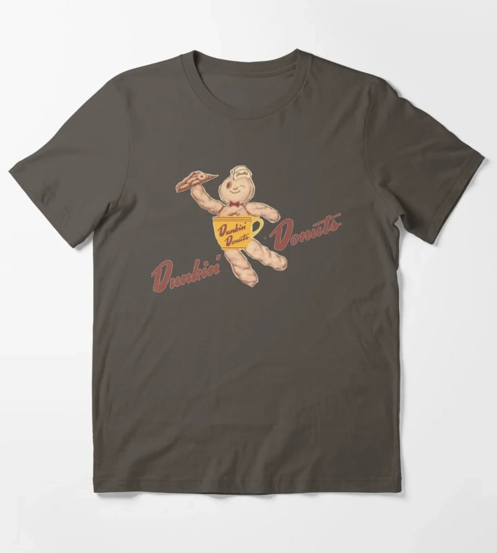 VINTAGE Dunkin Donuts BOX mascot T-Shirt Dark Grey