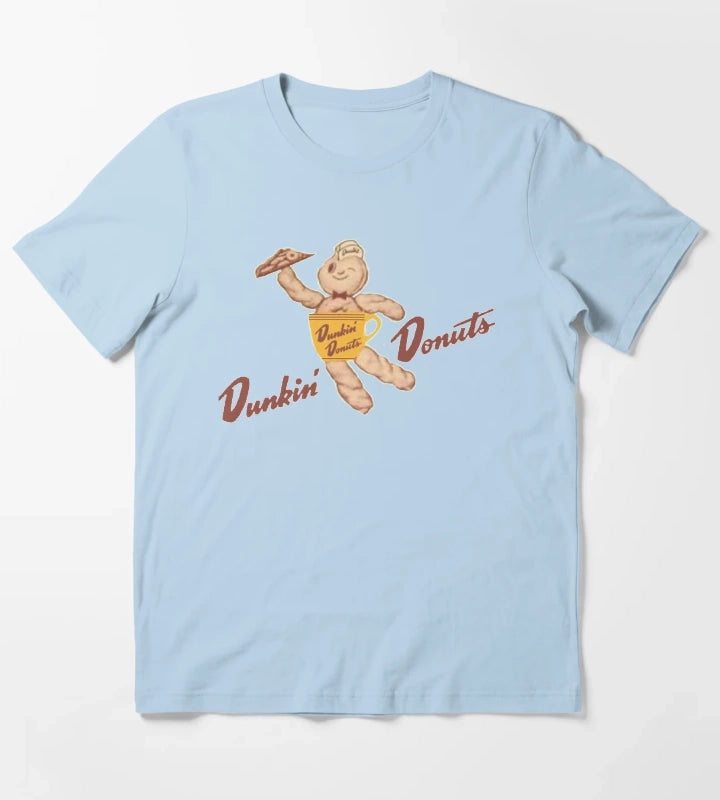 VINTAGE Dunkin Donuts BOX mascot T-Shirt Sky Blue