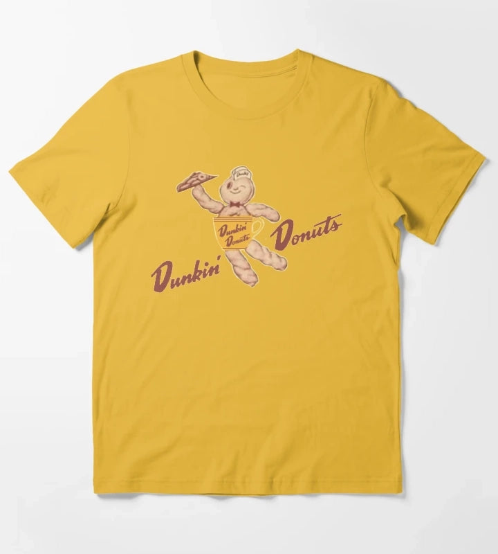 VINTAGE Dunkin Donuts BOX mascot T-Shirt Yellow