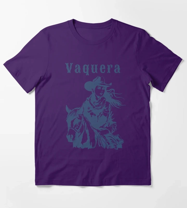 Vaquera Mexican Cowgirl Vintage Western Tshirt Rodeo Style Mexican Cowgirl T-Shirt Purple