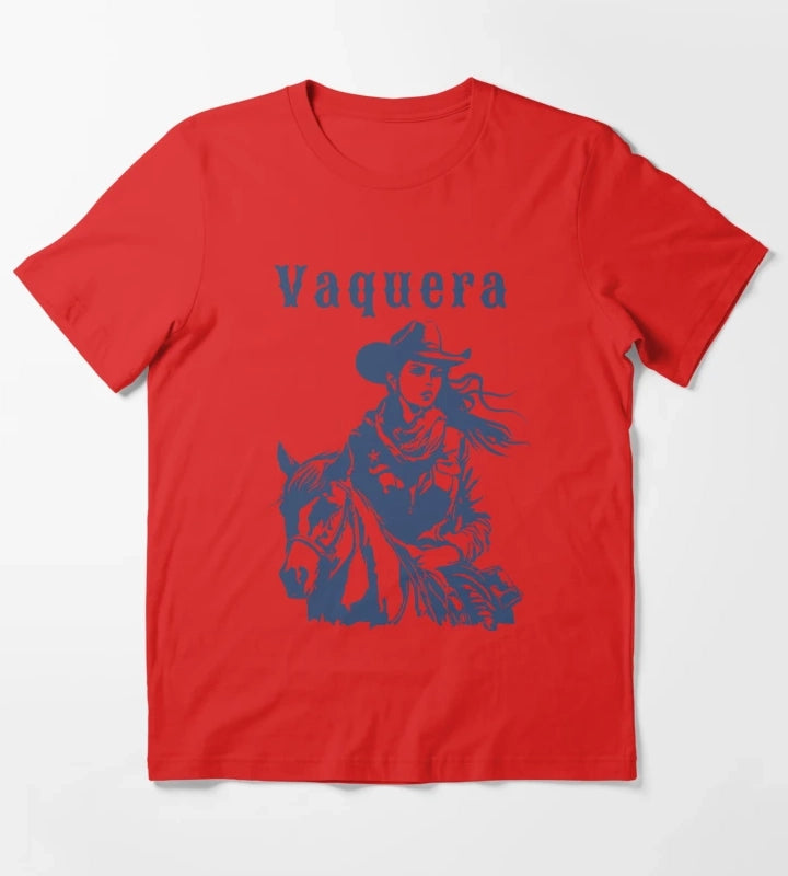 Vaquera Mexican Cowgirl Vintage Western Tshirt Rodeo Style Mexican Cowgirl T-Shirt Red