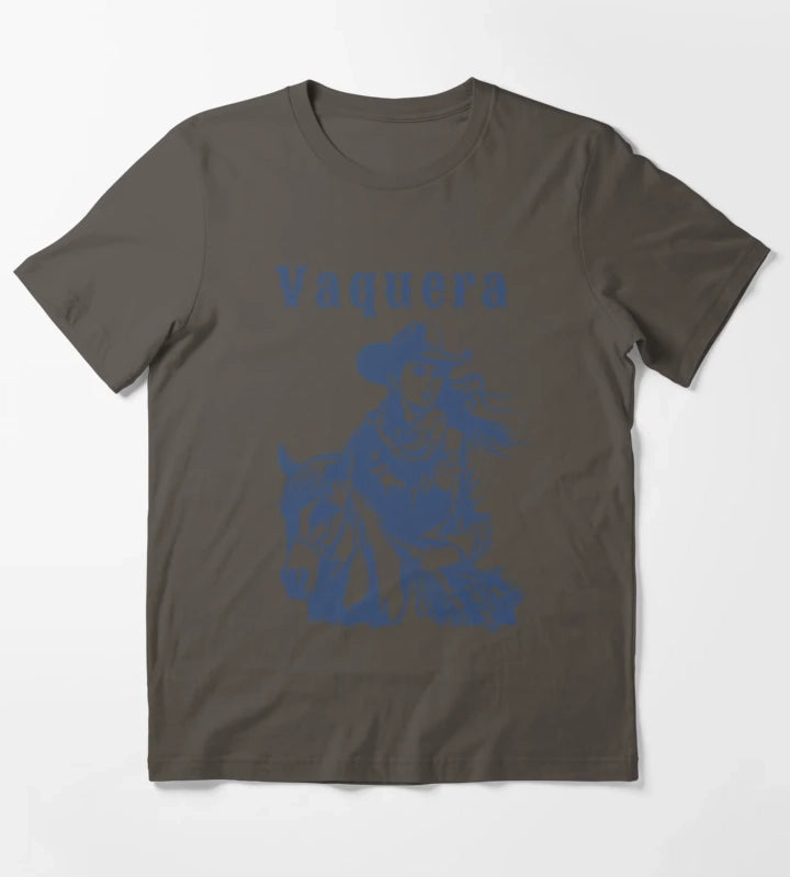 Vaquera Mexican Cowgirl Vintage Western Tshirt Rodeo Style Mexican Cowgirl T-Shirt Dark Grey