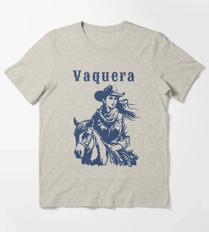 Vaquera Mexican Cowgirl Vintage Western Tshirt Rodeo Style Mexican Cowgirl T-Shirt Cream