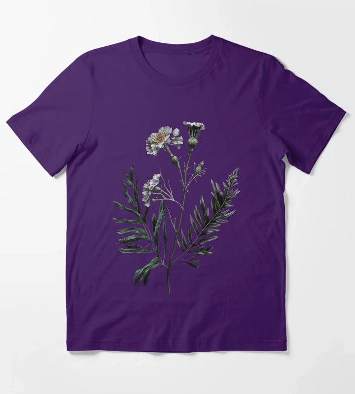 Victorian Daisy Flower T-Shirt Purple