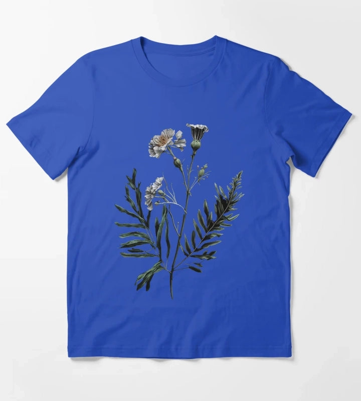 Victorian Daisy Flower T-Shirt Blue
