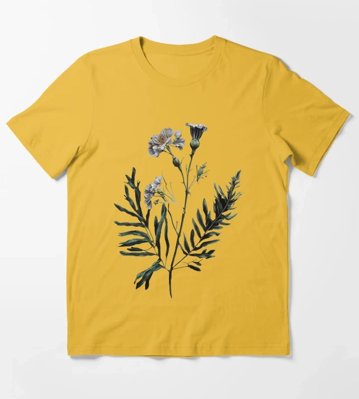 Victorian Daisy Flower T-Shirt Yellow