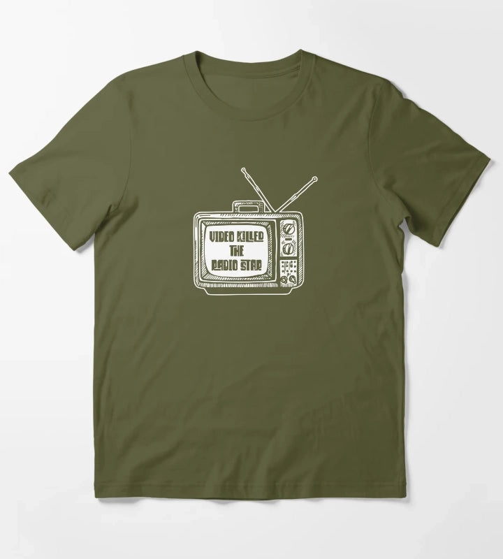 Video Killed the Radio Star Buggles T-Shirt Olive Green
