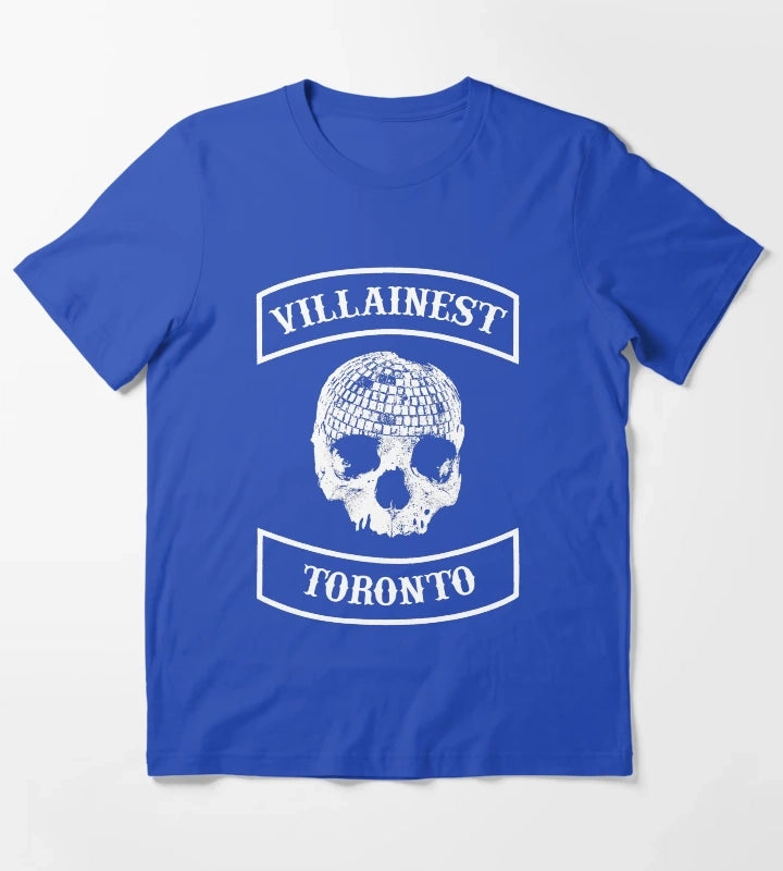 Villainest Disco Skull T-Shirt Blue